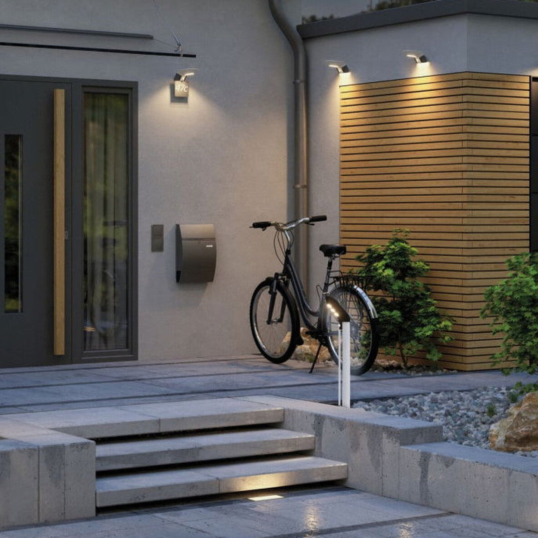 Solar LED pullert 1,22W 3000 Kelvin m/bevegelses sensor IP44 - Solcelle-Utebelysning pullert-Paulmann-Antrasitt-Pl-94252-Lightup.no
