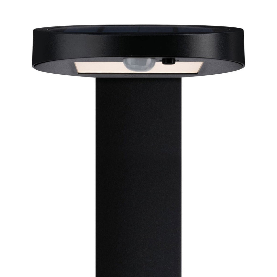 Solar LED pullert 1,2W 3000 Kelvin m/bevegelses sensor IP44 - Solcelle-Utebelysning pullert-Paulmann-Antrasitt-Pl-94249-Lightup.no