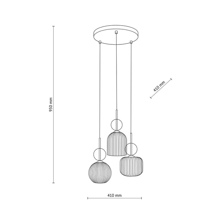 Sophia takpendel 3-lys-Takpendler-TK Lighting-Amber-TK-11041-Lightup.no