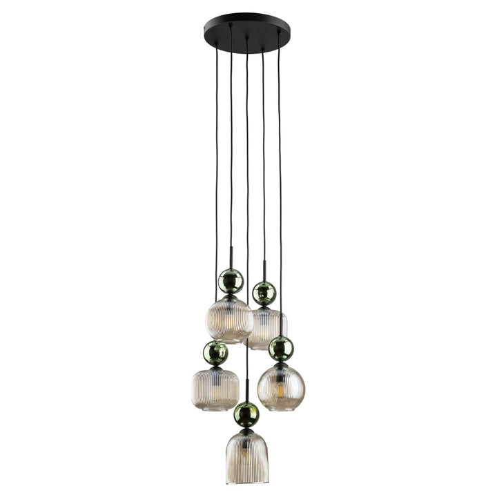 Sophia takpendel 5-lys-Takpendler-TK Lighting-Grønn / Amber-TK-11149-Lightup.no