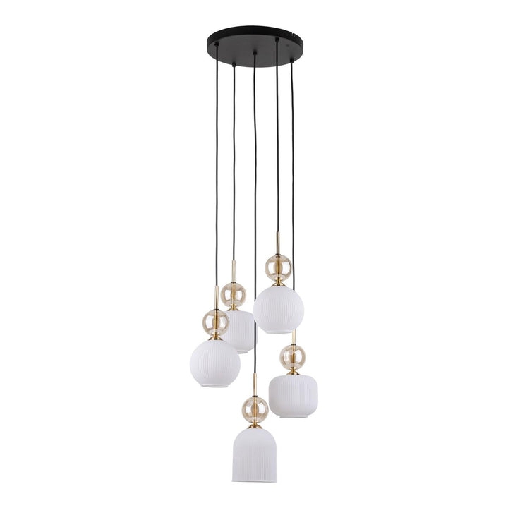 Sophia takpendel 5-lys-Takpendler-TK Lighting-Amber / Hvit-TK-11593-Lightup.no
