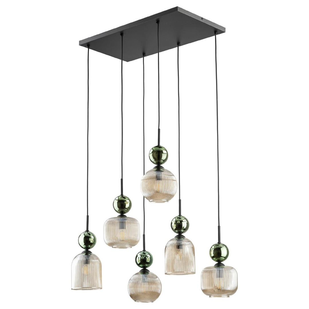 Sophia takpendel 6-lys-Takpendler-TK Lighting-Grønn / Amber-TK-11150-Lightup.no
