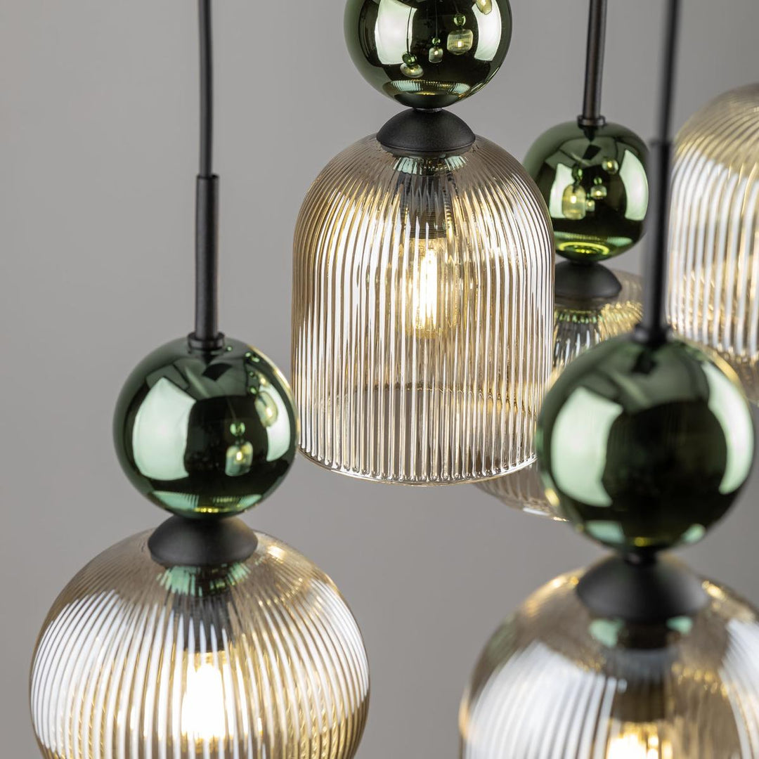 Sophia takpendel 6-lys-Takpendler-TK Lighting-Amber / Hvit-TK-11594-Lightup.no