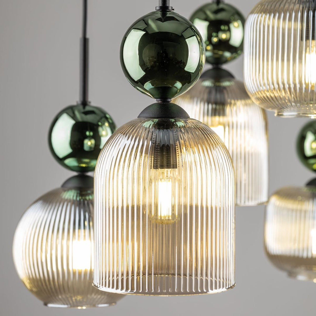 Sophia takpendel 6-lys-Takpendler-TK Lighting-Amber / Hvit-TK-11594-Lightup.no