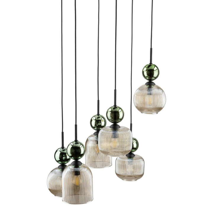Sophia takpendel 6-lys-Takpendler-TK Lighting-Amber / Hvit-TK-11594-Lightup.no