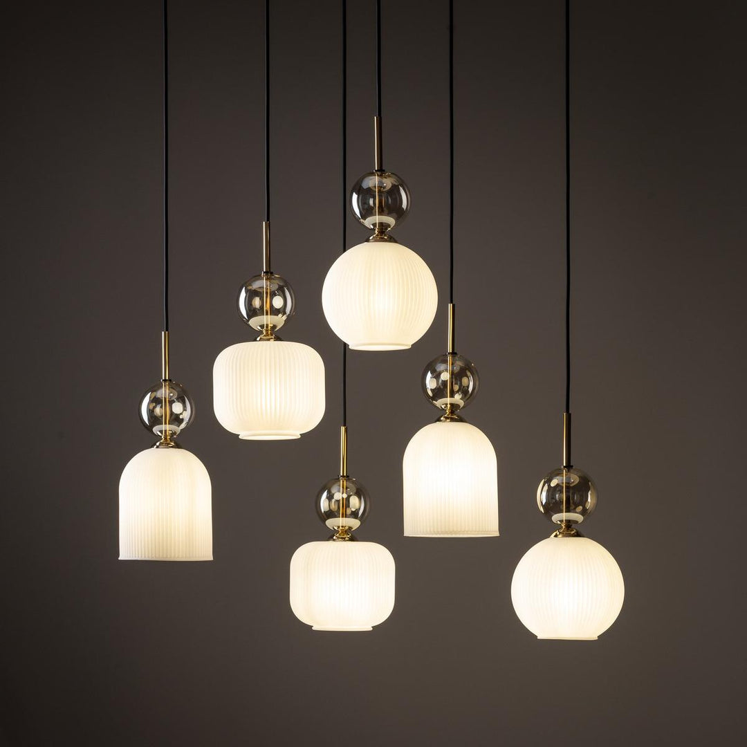 Sophia takpendel 6-lys-Takpendler-TK Lighting-Amber / Hvit-TK-11594-Lightup.no