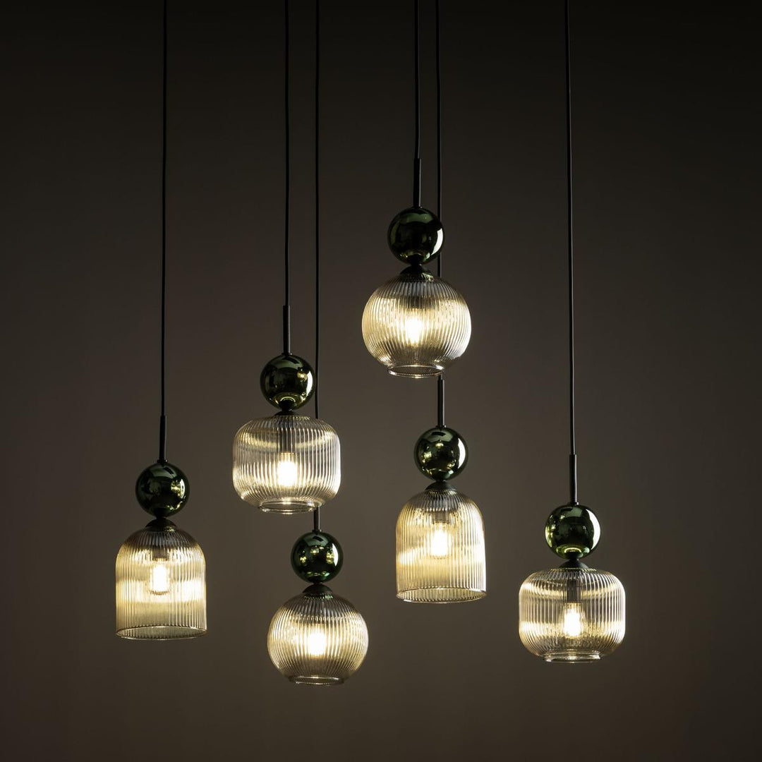 Sophia takpendel 6-lys-Takpendler-TK Lighting-Amber / Hvit-TK-11594-Lightup.no