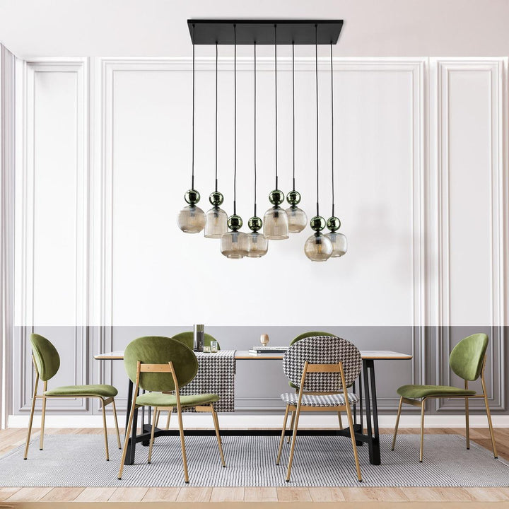 Sophia takpendel 8-lys-Takpendler-TK Lighting-Grønn / Amber-TK-11151-Lightup.no