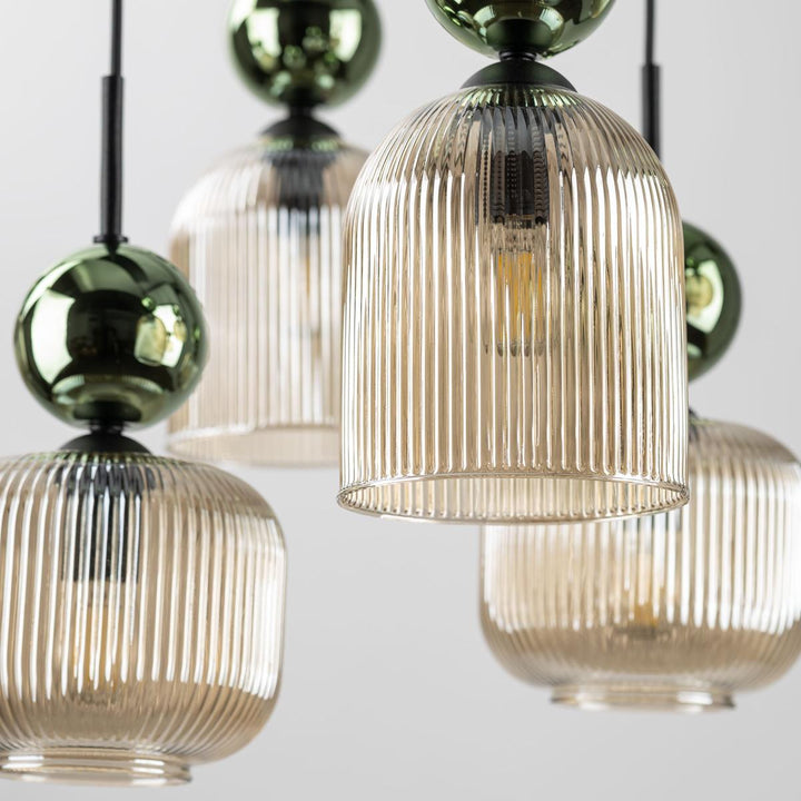 Sophia takpendel 8-lys-Takpendler-TK Lighting-Grønn / Amber-TK-11151-Lightup.no