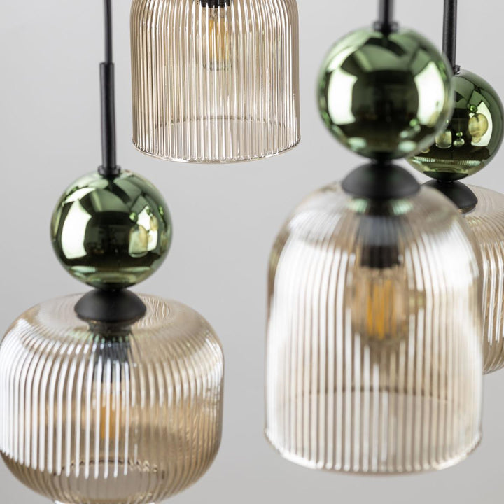 Sophia takpendel 8-lys-Takpendler-TK Lighting-Grønn / Amber-TK-11151-Lightup.no