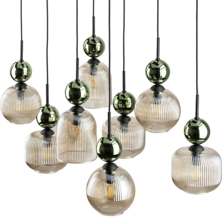 Sophia takpendel 8-lys-Takpendler-TK Lighting-Grønn / Amber-TK-11151-Lightup.no