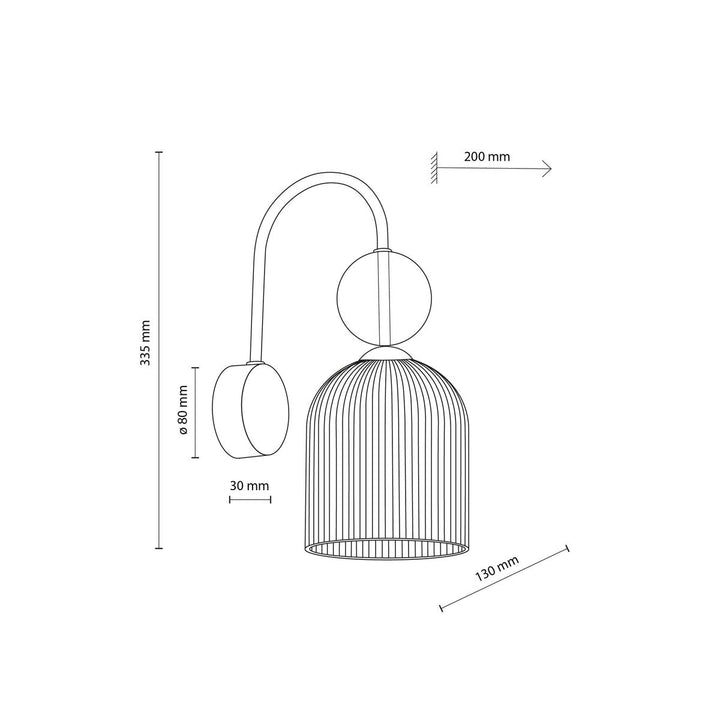 Sophia vegglampe-Vegglamper-TK Lighting-Amber-TK-11140-Lightup.no