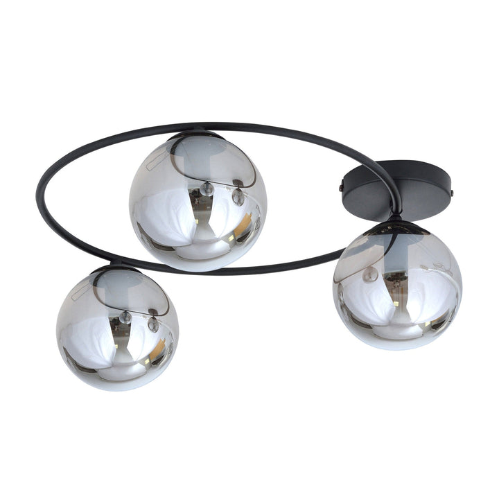 Sopra taklampe 3-lys - Svart/Røykfarget-Taklamper-Emibig-Svart / Røyk-1256/3-Lightup.no