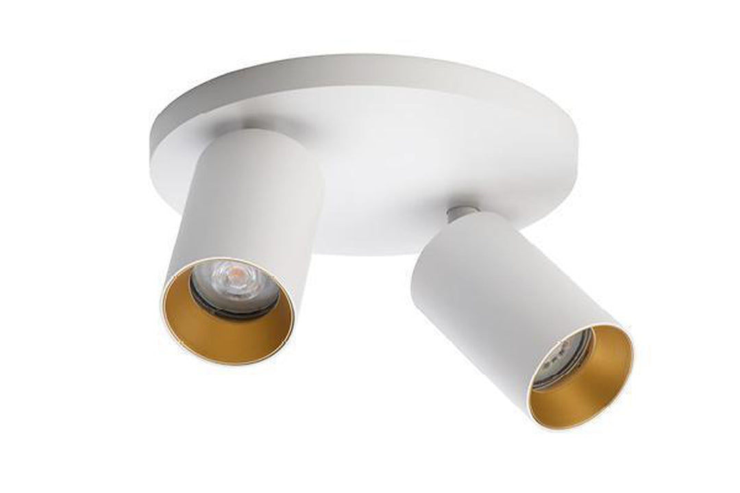 Spoton Circle takspot 2 lys GU10 - Hvit / Gull - 2-310-02-1-4 - Lightup.no