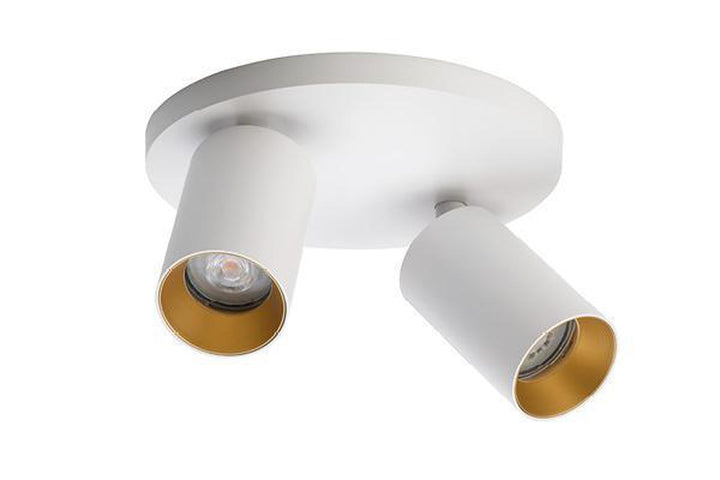 Spoton Circle takspot 2 lys GU10 - Hvit / Gull - 2-310-02-1-4 - Lightup.no