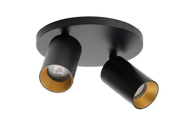 Spoton Circle takspot 2 lys GU10 - Svart / Gull - 2-310-02-2-4 - Lightup.no