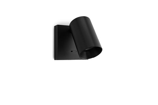 Spoton firkantet vegglampe GU10 med bryter-Vegglamper-Antidark-Svart-2-300-10-2-2-Lightup.no
