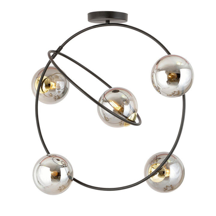 Stardom taklampe 5-lys-Taklamper-Emibig-Svart/Røykfarget-1292/5-Lightup.no