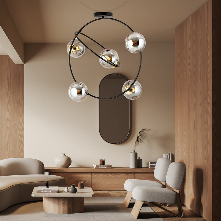 Stardom taklampe 5-lys-Taklamper-Emibig-Svart/Røykfarget-1292/5-Lightup.no