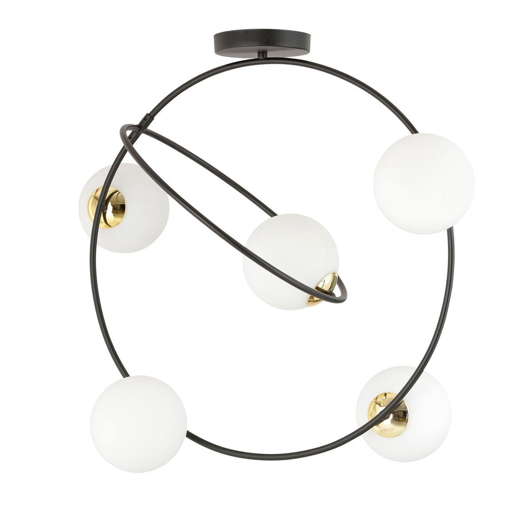 Stardom taklampe 5-lys-Taklamper-Emibig-Svart/Opal-1293/5-Lightup.no
