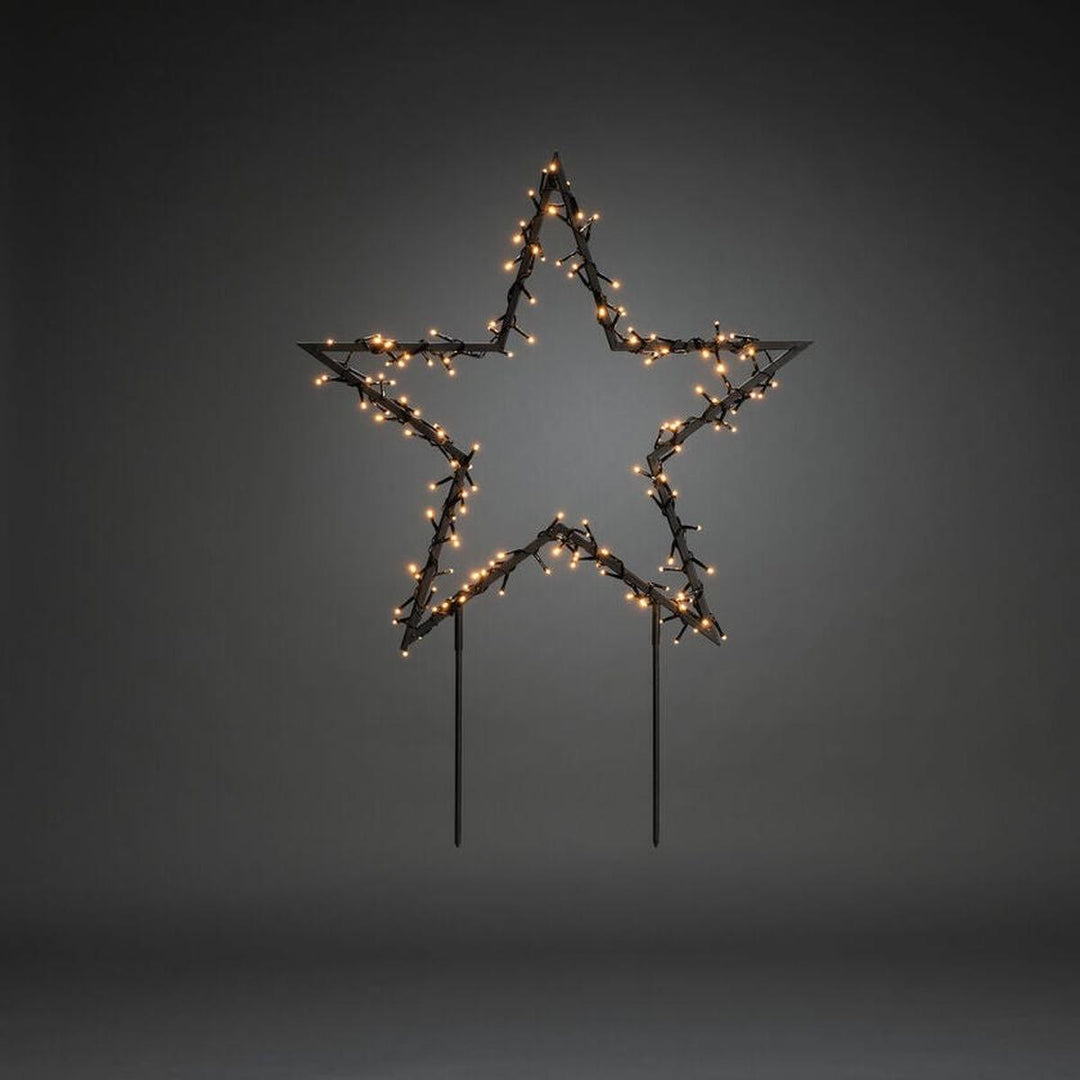 Stjerne på pinne med 150 LED utendørs – 65 cm-Julebelysning dekor og pynt ute-Konstsmide-Svart-4463-800-Lightup.no