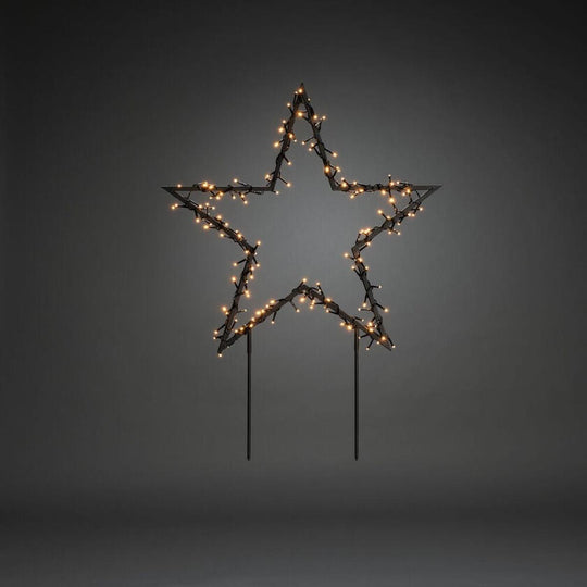 Stjerne på pinne med 150 LED utendørs – 65 cm-Julebelysning dekor og pynt ute-Konstsmide-Svart-4463-800-Lightup.no