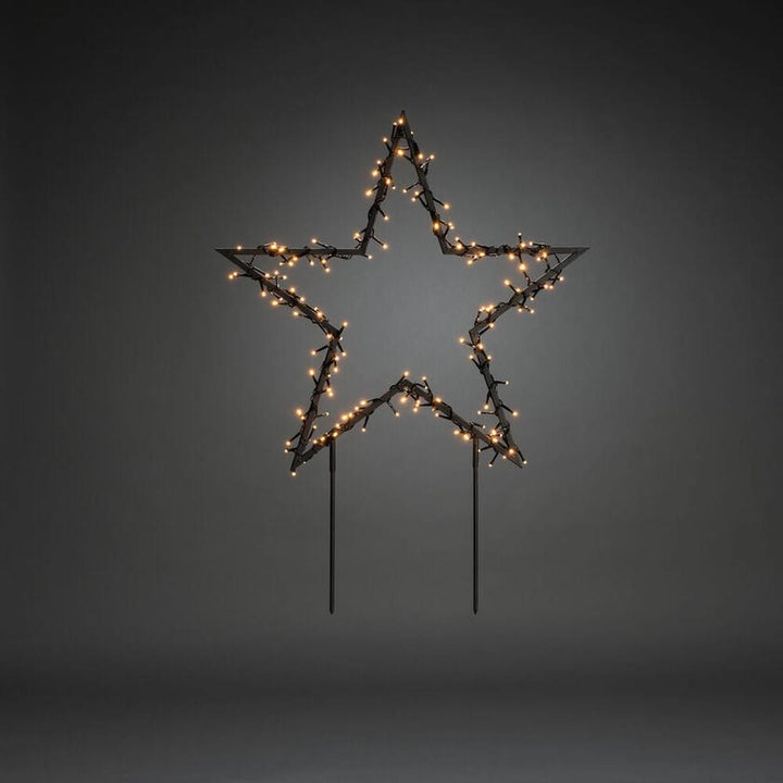 Stjerne på pinne med 150 LED utendørs – 65 cm-Julebelysning dekor og pynt ute-Konstsmide-Svart-4463-800-Lightup.no