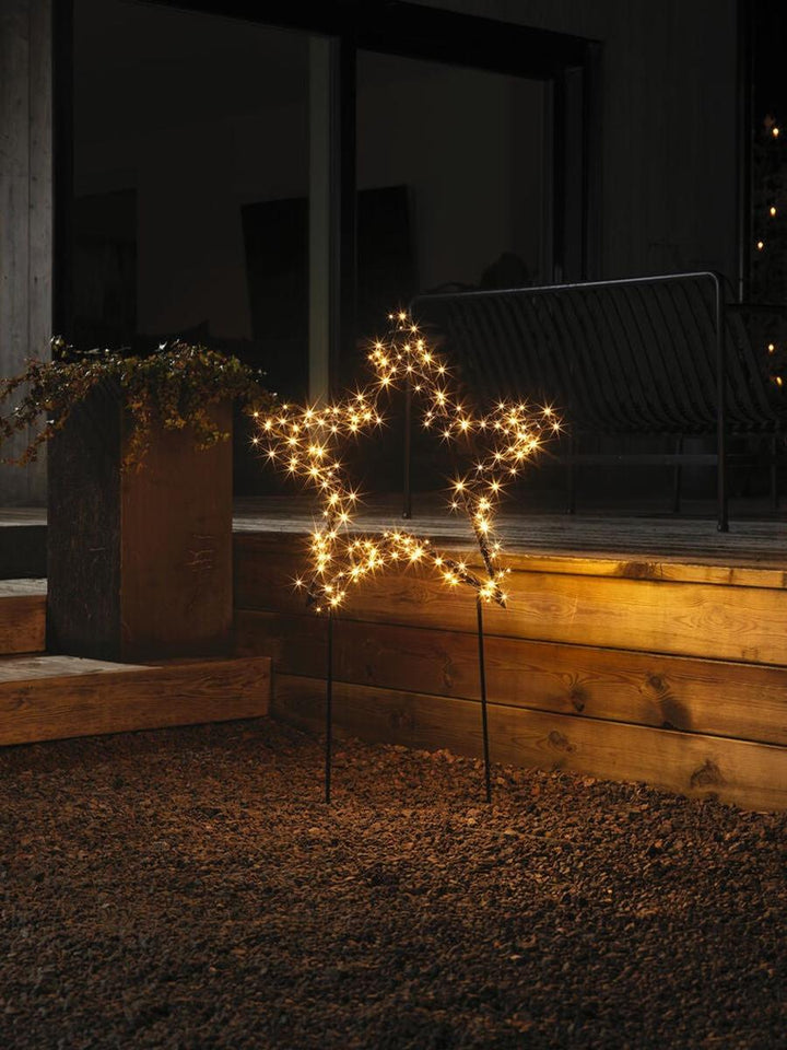Stjerne på pinne med 150 LED utendørs – 65 cm-Julebelysning dekor og pynt ute-Konstsmide-Svart-4463-800-Lightup.no
