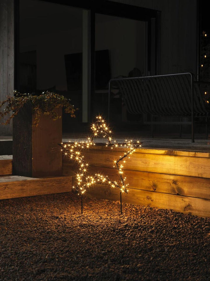 Stjerne på pinne med 150 LED utendørs – 65 cm-Julebelysning dekor og pynt ute-Konstsmide-Svart-4463-800-Lightup.no