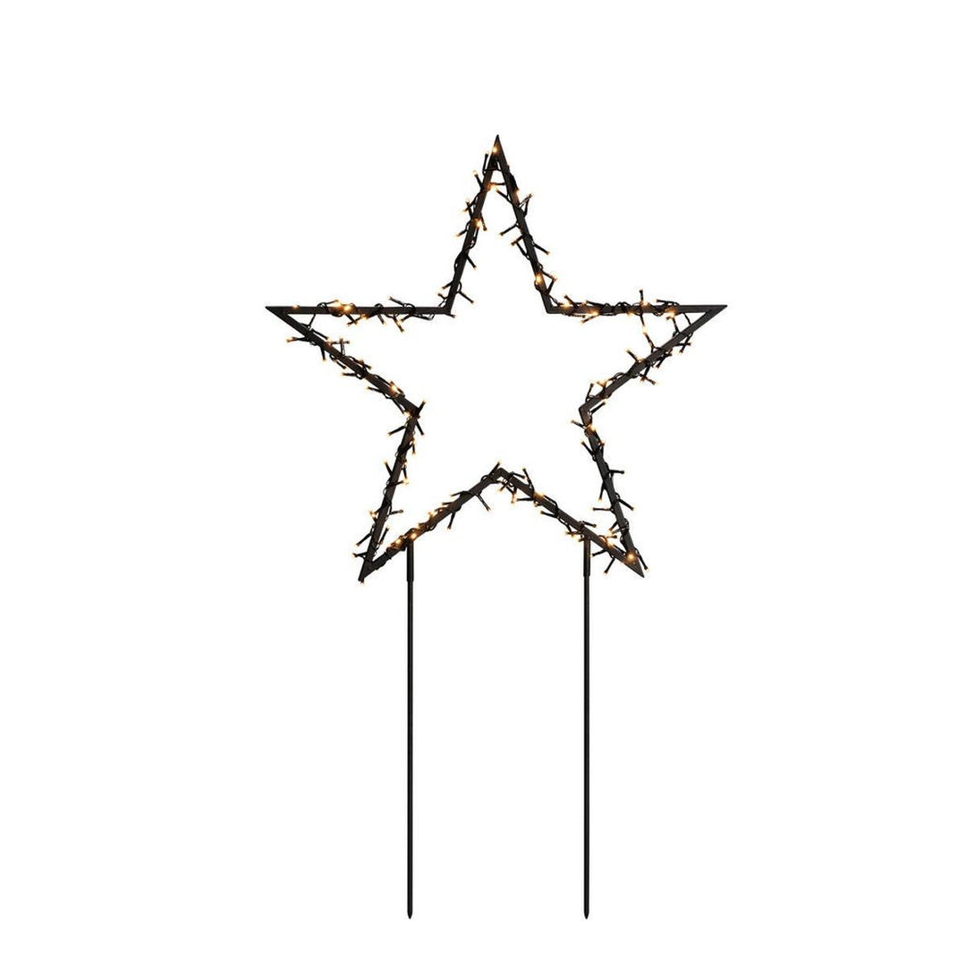 Stjerne på pinne med 150 LED utendørs – 65 cm-Julebelysning dekor og pynt ute-Konstsmide-Svart-4463-800-Lightup.no