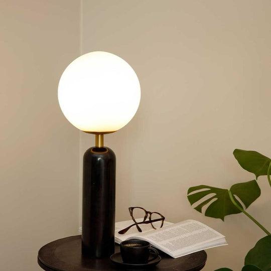 Stone bordlampe H50-Bordlamper-Lightup.no-Svart/Opal-5714198007127-Lightup.no