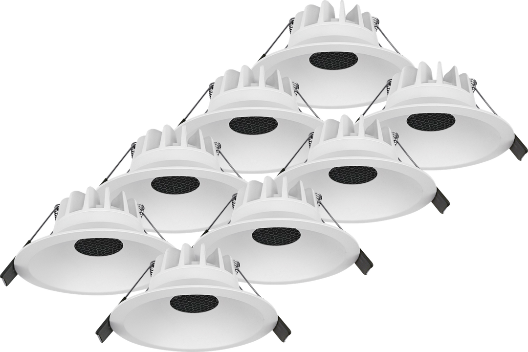 Styx lavtbyggende downlight 7,5W 2700K RA95 IP44 - 8 pakning-Downlight lavtbyggende-Aneta Lighting-Hvit / Svart-AP-3210655-Lightup.no