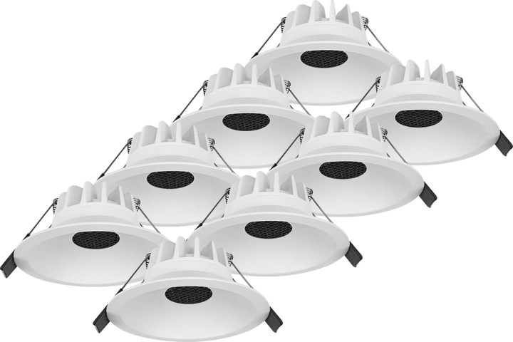 Styx lavtbyggende downlight 7,5W 2700K RA95 IP44 - 8 pakning-Downlight lavtbyggende-Aneta Lighting-Hvit / Svart-AP-3210655-Lightup.no