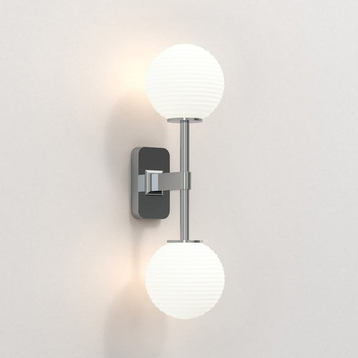 Tacoma Twin vegglampe IP44-Baderomsbelysning vegglamper-Astro Lighting-Krom / Opal ribbed-Asg__1429002+5036004-Lightup.no