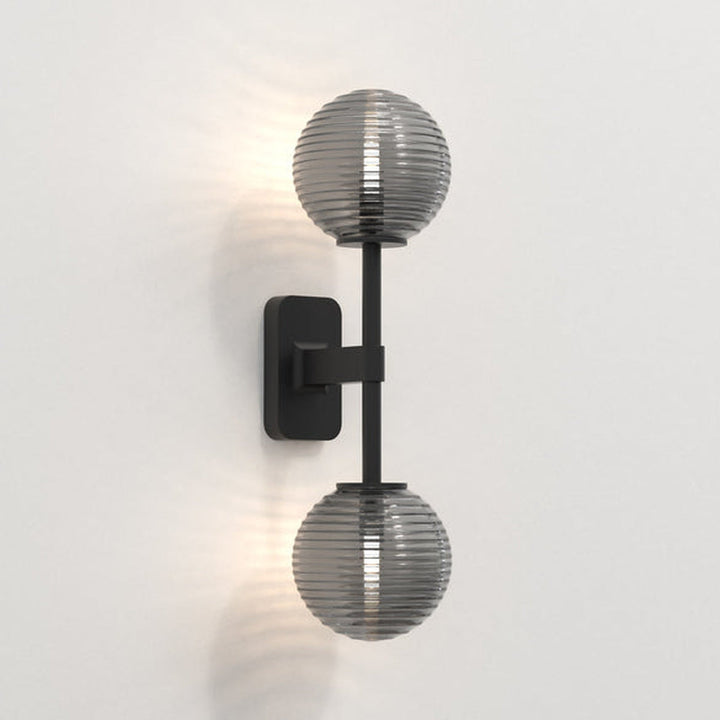 Tacoma Twin vegglampe IP44-Baderomsbelysning vegglamper-Astro Lighting-Svart / Røyk-Asg__1429005+5036005-Lightup.no