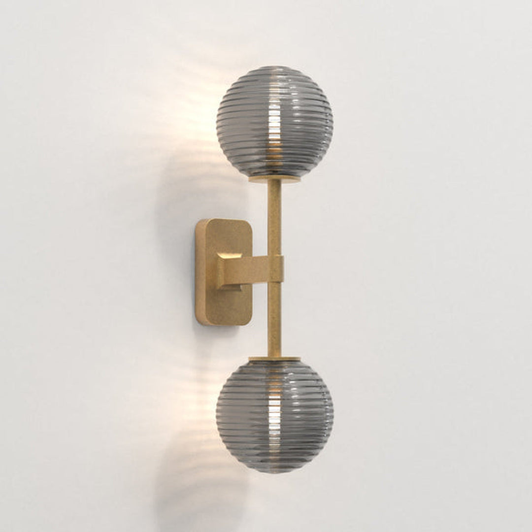 Tacoma Twin vegglampe IP44-Baderomsbelysning vegglamper-Astro Lighting-Messing / Opal-Asg__1429008+5036001-Lightup.no