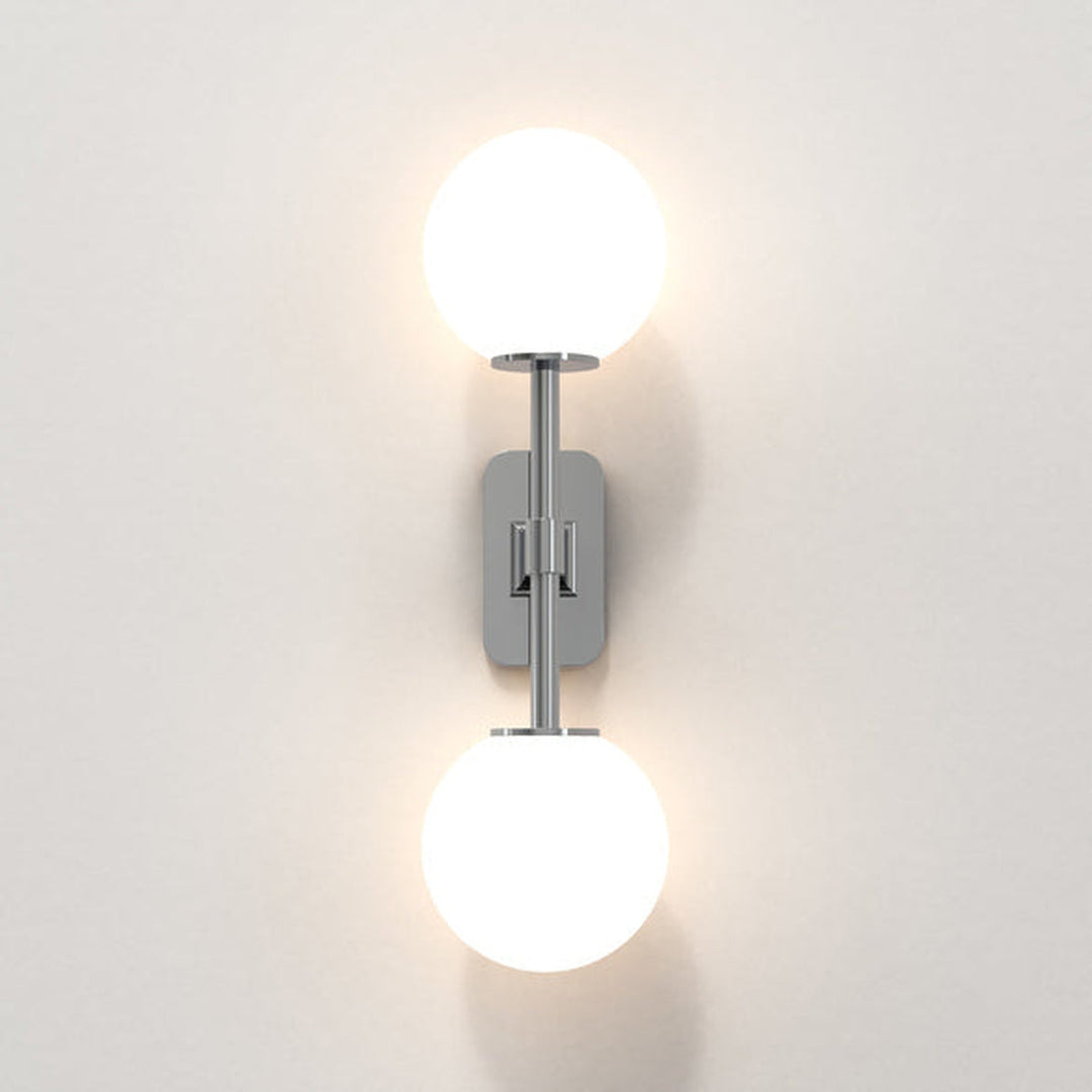 Tacoma Twin vegglampe IP44-Baderomsbelysning vegglamper-Astro Lighting-Messing / Opal-Asg__1429008+5036001-Lightup.no