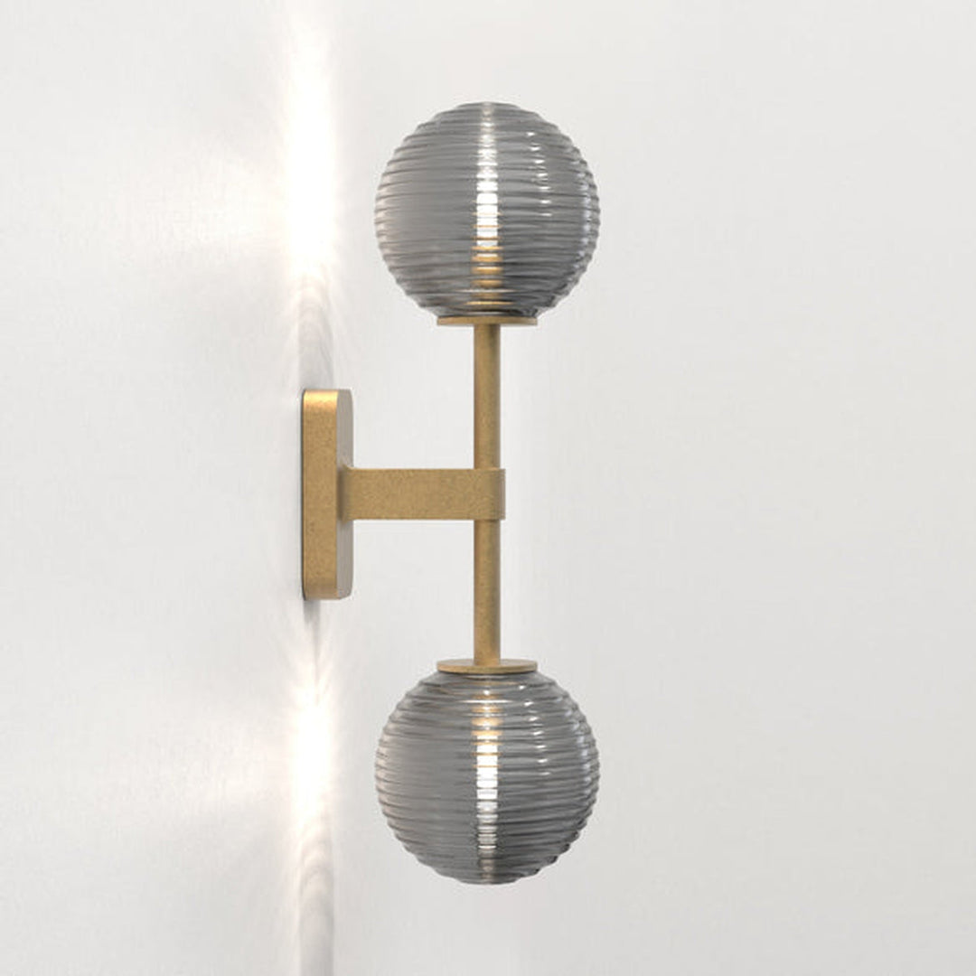 Tacoma Twin vegglampe IP44-Baderomsbelysning vegglamper-Astro Lighting-Messing / Opal-Asg__1429008+5036001-Lightup.no