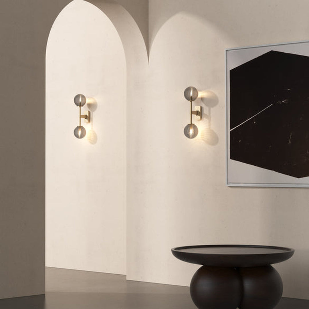 Tacoma Twin vegglampe IP44-Baderomsbelysning vegglamper-Astro Lighting-Messing / Opal-Asg__1429008+5036001-Lightup.no