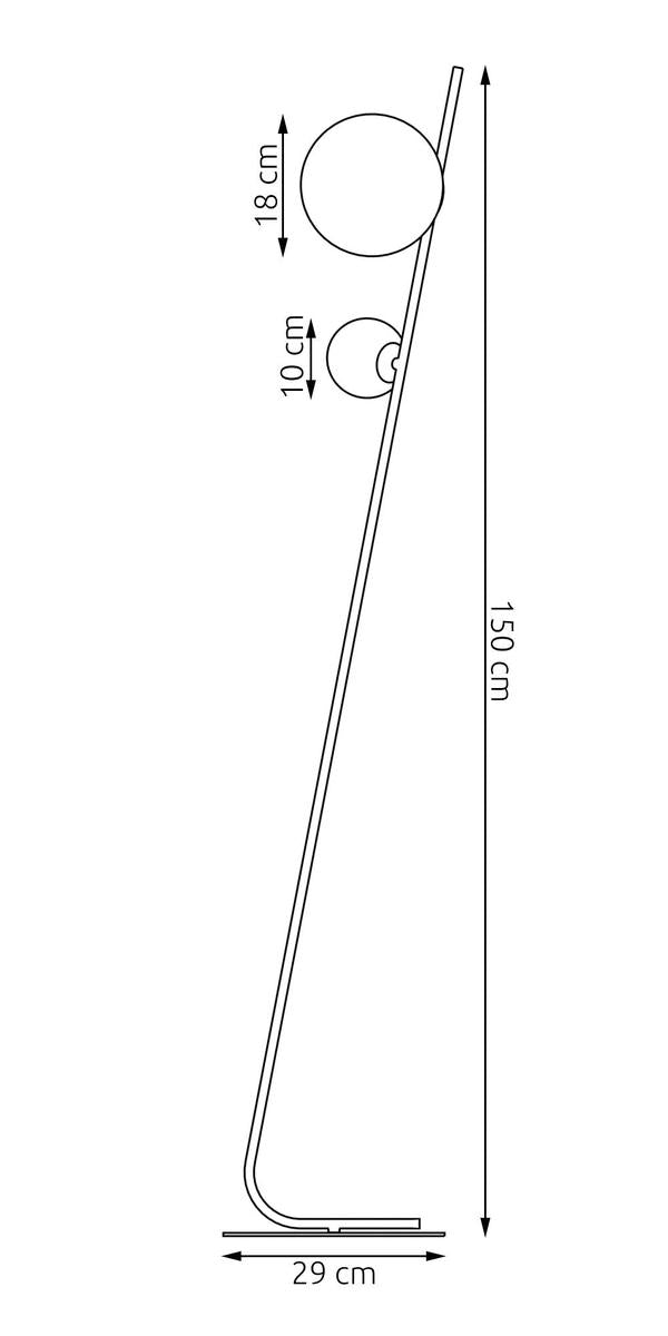 Tatu gulvlampe 2 lys-Gulvlamper-Emibig-Svart-1504/LP2-Lightup.no