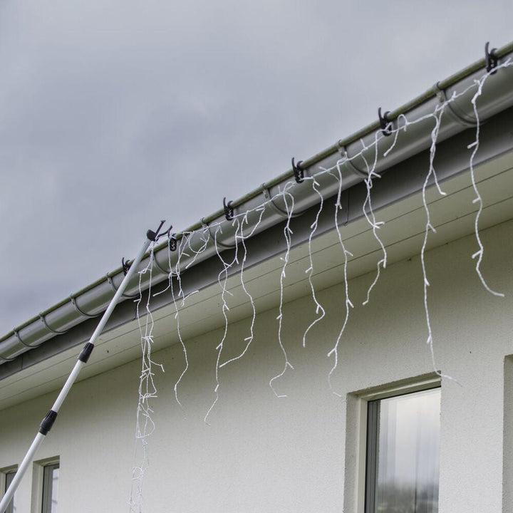 Teleskopstang for oppheng av lysslynger – 156–360 cm-Tilbehør-Konstsmide-Svart/sølv-3825-900-Lightup.no