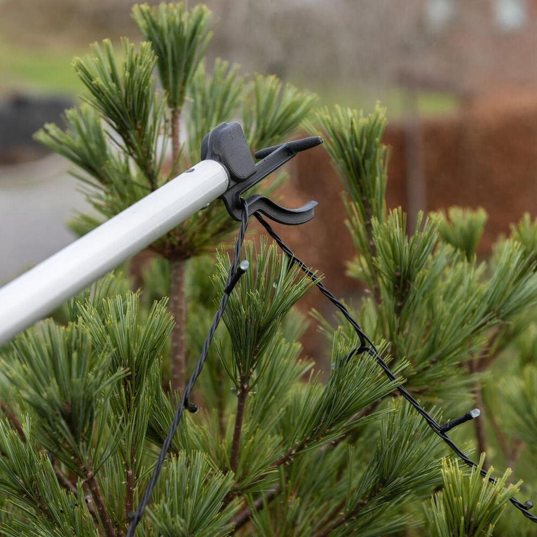 Teleskopstang for oppheng av lysslynger – 156–360 cm-Tilbehør-Konstsmide-Svart/sølv-3825-900-Lightup.no