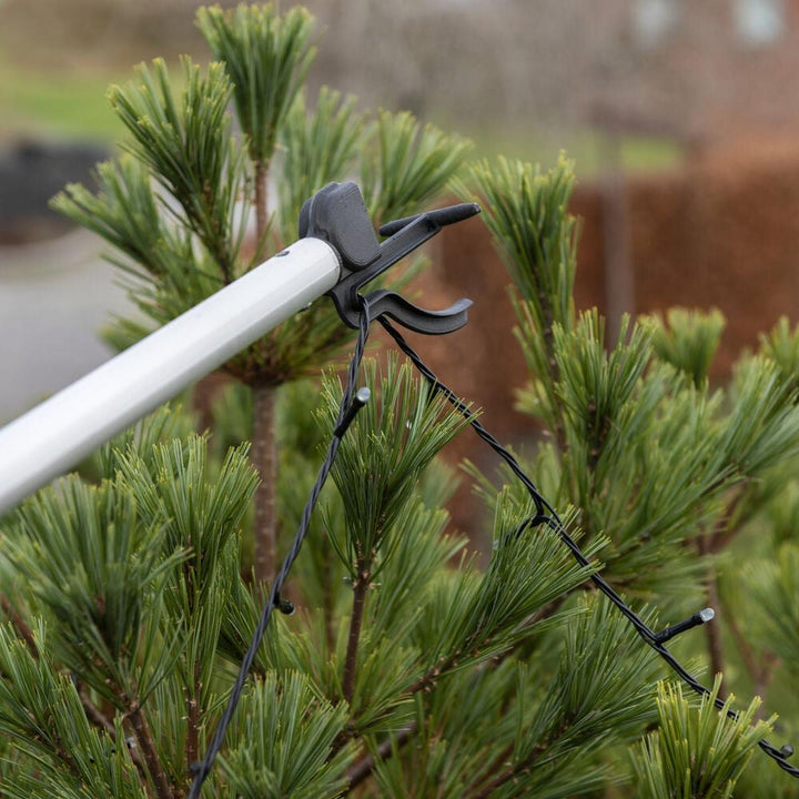 Teleskopstang for oppheng av lysslynger – 156–360 cm-Tilbehør-Konstsmide-Svart/sølv-3825-900-Lightup.no