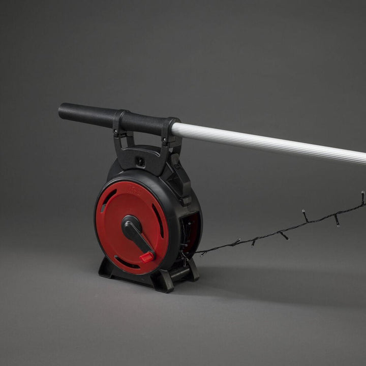 Teleskopstang for oppheng av lysslynger – 156–360 cm-Tilbehør-Konstsmide-Svart/sølv-3825-900-Lightup.no