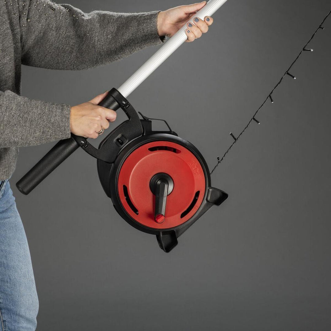 Teleskopstang for oppheng av lysslynger – 156–360 cm-Tilbehør-Konstsmide-Svart/sølv-3825-900-Lightup.no
