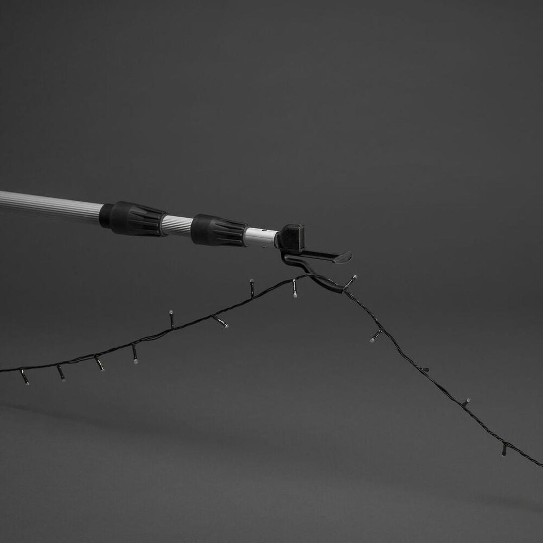 Teleskopstang for oppheng av lysslynger – 156–360 cm-Tilbehør-Konstsmide-Svart/sølv-3825-900-Lightup.no