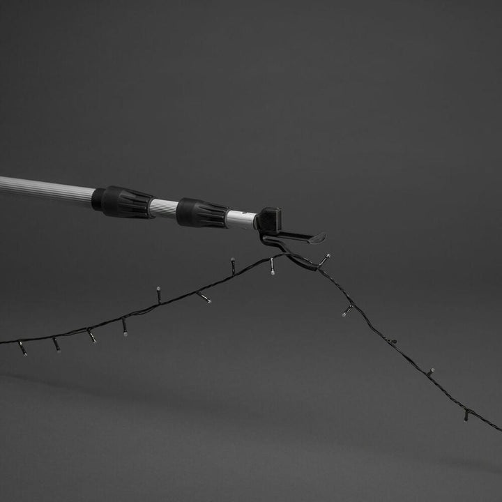 Teleskopstang for oppheng av lysslynger – 156–360 cm-Tilbehør-Konstsmide-Svart/sølv-3825-900-Lightup.no