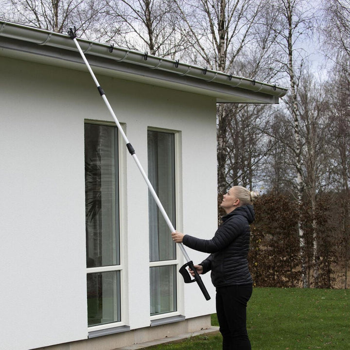 Teleskopstang for oppheng av lysslynger – 156–360 cm-Tilbehør-Konstsmide-Svart/sølv-3825-900-Lightup.no