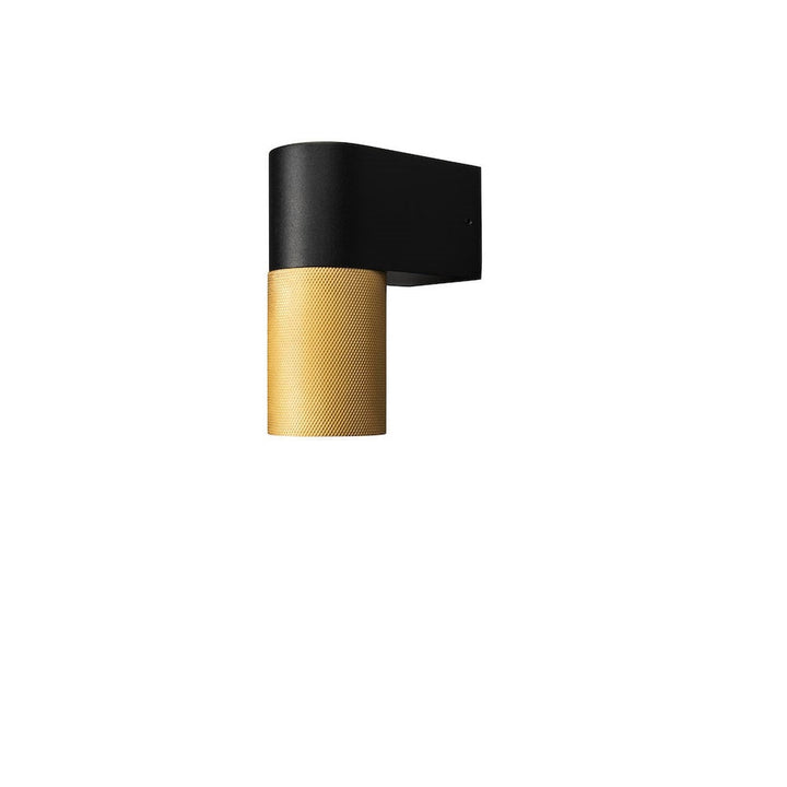 Temi vegglampe ned utendørs IP54 GU10-Utebelysning vegg opp og ned-Konstsmide-Svart/Gullfarget-7666-758-Lightup.no