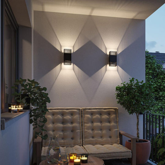 Tharin vegglampe opp/ned 2 x 3,7W 3000 Kelvin IP44-Utebelysning vegg opp og ned-Paulmann-Svart-PL-71251-Lightup.no